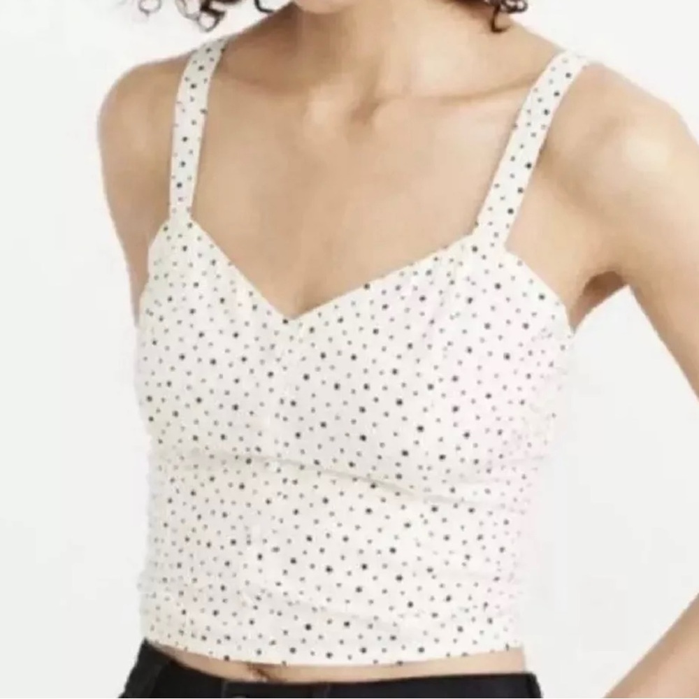 Abercrombie & Fitch Star Smocked Crop Top Sizs Small Adjustable Straps White